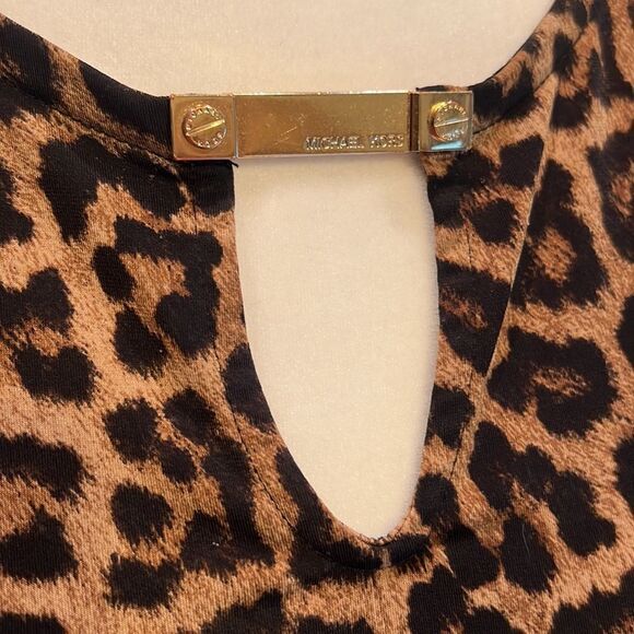 Michael Kors Long Sleeve Leopard Print Blouse Size Medium - Picture 2 of 6